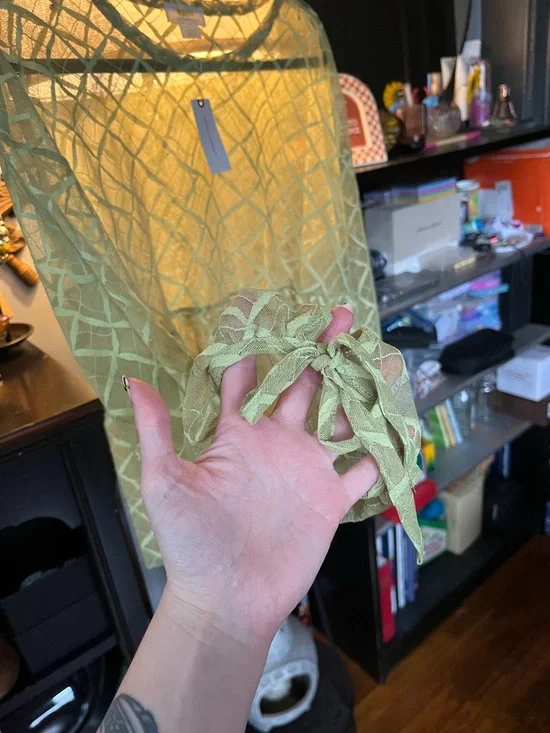 NWT Green Maeve Sheer Babydoll Layering Top - Picture 9 of 14